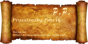 Pruzsinszky Patrik névjegykártya
