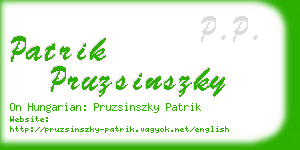 patrik pruzsinszky business card